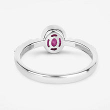 Load image into Gallery viewer, 1.00 Carat Genuine Ruby and White Diamond 14K White Gold Ring
