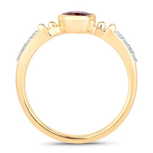 Load image into Gallery viewer, 1.00 Carat Genuine Ruby and White Diamond 14K Yellow Gold Ring