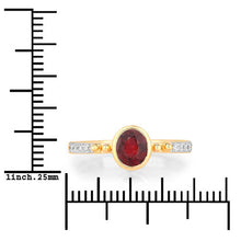 Load image into Gallery viewer, 1.00 Carat Genuine Ruby and White Diamond 14K Yellow Gold Ring