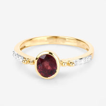 Load image into Gallery viewer, 1.00 Carat Genuine Ruby and White Diamond 14K Yellow Gold Ring