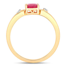 Load image into Gallery viewer, 0.95 Carat Genuine Ruby and White Diamond 14K Yellow Gold Ring