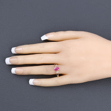 Load image into Gallery viewer, 0.95 Carat Genuine Ruby and White Diamond 14K Yellow Gold Ring