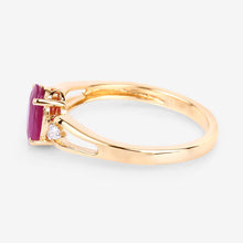 Load image into Gallery viewer, 0.95 Carat Genuine Ruby and White Diamond 14K Yellow Gold Ring