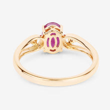 Load image into Gallery viewer, 0.95 Carat Genuine Ruby and White Diamond 14K Yellow Gold Ring
