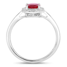 Load image into Gallery viewer, 1.06 Carat Genuine Ruby and White Diamond 14K White Gold Ring