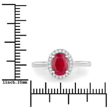 Load image into Gallery viewer, 1.06 Carat Genuine Ruby and White Diamond 14K White Gold Ring