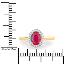Load image into Gallery viewer, 1.06 Carat Genuine Ruby and White Diamond 14K Yellow Gold Ring