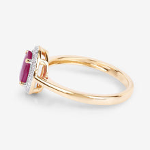 Load image into Gallery viewer, 1.06 Carat Genuine Ruby and White Diamond 14K Yellow Gold Ring
