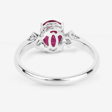 Load image into Gallery viewer, 1.22 Carat Genuine Ruby and White Diamond 14K White Gold Ring
