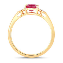 Load image into Gallery viewer, 1.22 Carat Genuine Ruby and White Diamond 14K Yellow Gold Ring