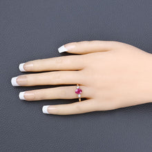 Load image into Gallery viewer, 1.22 Carat Genuine Ruby and White Diamond 14K Yellow Gold Ring