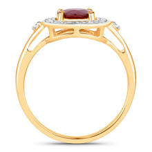 Load image into Gallery viewer, 1.67 Carat Genuine Ruby and White Diamond 14K Yellow Gold Ring