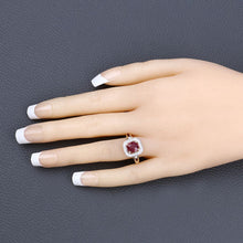Load image into Gallery viewer, 1.67 Carat Genuine Ruby and White Diamond 14K Yellow Gold Ring
