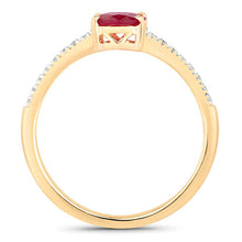 Load image into Gallery viewer, 1.43 Carat Genuine Ruby and White Diamond 14K Yellow Gold Ring