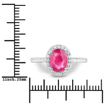 Load image into Gallery viewer, 1.83 Carat Genuine Ruby and White Diamond 14K White Gold Ring