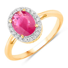 Load image into Gallery viewer, 1.83 Carat Genuine Ruby and White Diamond 14K Yellow Gold Ring