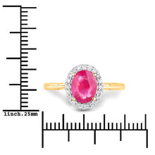 Load image into Gallery viewer, 1.83 Carat Genuine Ruby and White Diamond 14K Yellow Gold Ring