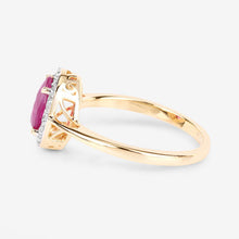 Load image into Gallery viewer, 1.83 Carat Genuine Ruby and White Diamond 14K Yellow Gold Ring