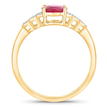 Load image into Gallery viewer, 1.52 Carat Genuine Ruby and White Diamond 14K Yellow Gold Ring