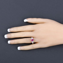Load image into Gallery viewer, 1.52 Carat Genuine Ruby and White Diamond 14K Yellow Gold Ring
