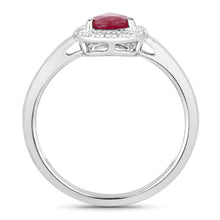 Load image into Gallery viewer, 1.02 Carat Genuine Ruby and White Diamond 14K White Gold Ring