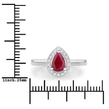 Load image into Gallery viewer, 1.02 Carat Genuine Ruby and White Diamond 14K White Gold Ring
