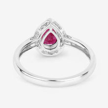 Load image into Gallery viewer, 1.02 Carat Genuine Ruby and White Diamond 14K White Gold Ring