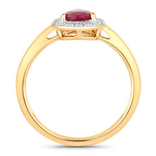 Load image into Gallery viewer, 1.02 Carat Genuine Ruby and White Diamond 14K Yellow Gold Ring