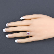 Load image into Gallery viewer, 1.02 Carat Genuine Ruby and White Diamond 14K Yellow Gold Ring