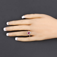 Load image into Gallery viewer, 0.94 Carat Genuine Ruby and White Diamond 14K White Gold Ring