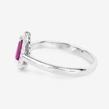 Load image into Gallery viewer, 0.94 Carat Genuine Ruby and White Diamond 14K White Gold Ring