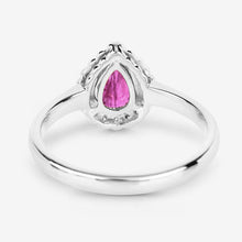 Load image into Gallery viewer, 0.94 Carat Genuine Ruby and White Diamond 14K White Gold Ring