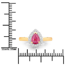 Load image into Gallery viewer, 0.94 Carat Genuine Ruby and White Diamond 14K Yellow Gold Ring