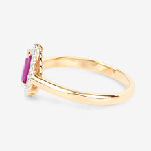 Load image into Gallery viewer, 0.94 Carat Genuine Ruby and White Diamond 14K Yellow Gold Ring