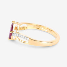 Load image into Gallery viewer, 0.52 Carat Genuine Ruby and White Diamond 14K Yellow Gold Ring
