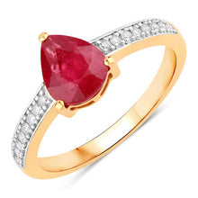 Load image into Gallery viewer, 1.56 Carat Genuine Ruby and White Diamond 14K Yellow Gold Ring
