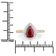 Load image into Gallery viewer, 1.25 Carat Genuine Ruby and White Diamond 14K Yellow Gold Ring