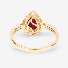 Load image into Gallery viewer, 1.25 Carat Genuine Ruby and White Diamond 14K Yellow Gold Ring