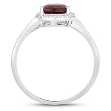 Load image into Gallery viewer, 1.30 Carat Genuine Ruby and White Diamond 14K White Gold Ring