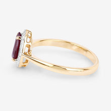 Load image into Gallery viewer, 1.30 Carat Genuine Ruby and White Diamond 14K Yellow Gold Ring
