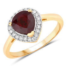 Load image into Gallery viewer, 2.19 Carat Genuine Ruby and White Diamond 14K Yellow Gold Ring