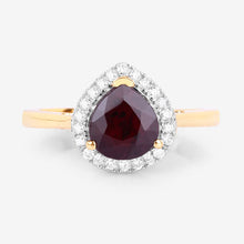 Load image into Gallery viewer, 2.19 Carat Genuine Ruby and White Diamond 14K Yellow Gold Ring