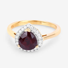Load image into Gallery viewer, 2.19 Carat Genuine Ruby and White Diamond 14K Yellow Gold Ring