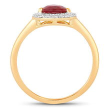 Load image into Gallery viewer, 1.38 Carat Genuine Ruby and White Diamond 14K Yellow Gold Ring