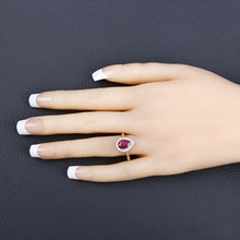 Load image into Gallery viewer, 1.38 Carat Genuine Ruby and White Diamond 14K Yellow Gold Ring