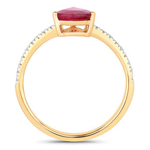 Load image into Gallery viewer, 1.68 Carat Genuine Ruby and White Diamond 14K Yellow Gold Ring