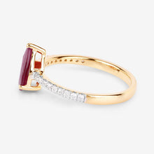 Load image into Gallery viewer, 1.68 Carat Genuine Ruby and White Diamond 14K Yellow Gold Ring