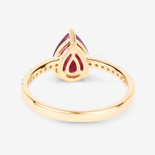 Load image into Gallery viewer, 1.68 Carat Genuine Ruby and White Diamond 14K Yellow Gold Ring