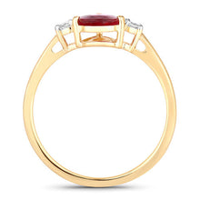 Load image into Gallery viewer, 1.08 Carat Genuine Ruby and White Diamond 14K Yellow Gold Ring