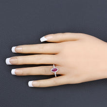 Load image into Gallery viewer, 0.96 Carat Genuine Ruby and White Diamond 14K Yellow Gold Ring
